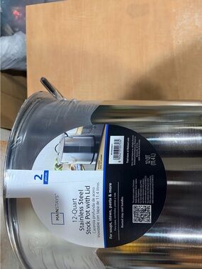 Mainstays Stainless Steel Stock Pot with Lid - Silver